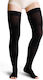 Varisan Top Short Socks Thigh High Graduated Compression with Silicone & Open Toes 18-21 mmHg Black