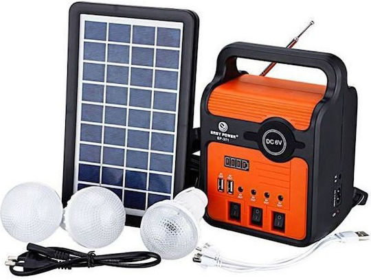 Solar Lighting System 3 Lamps Radio with USB Charging EP-371BT