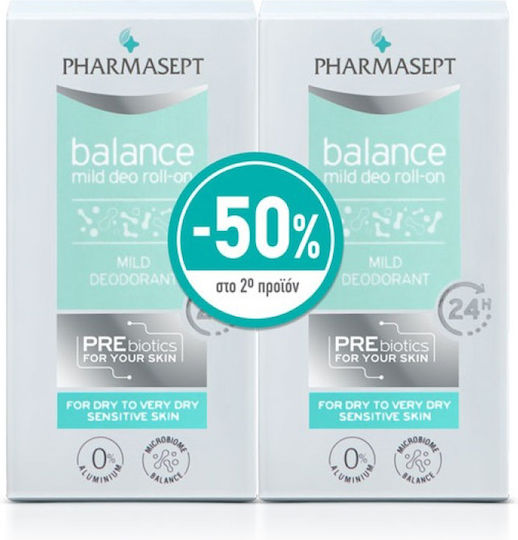 Pharmasept Balance Mild Deo Дезодорант 24h Рол-он Без алуминий 2x50ml