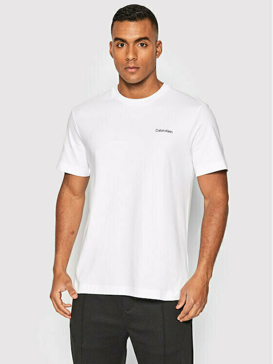 Calvin Klein T-shirt Bărbătesc cu Mânecă Scurtă Alb