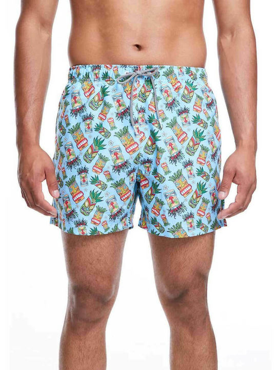 Men's Swimwear Shorts Turquoise with Patterns