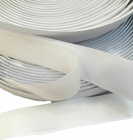 Setcro Velcro Ταινία (Χριτς Χρατς)Λευκό Μαλακό 5 cm Αυτοκόλλητο Ταινία Velcro