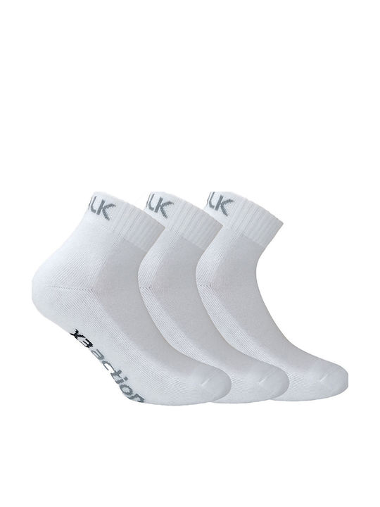 Walk Women's Solid Color Socks White 3Pack
