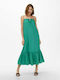 Only Summer Midi Dress with Ruffle Green