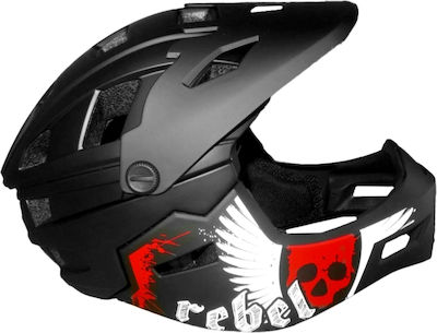 Moon Full Face Downhill / BMX Bicycle Helmet Matt Grey / Red