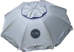 Campo Kerry 200 Foldable Beach Umbrella Silver/Sky Diameter 1.9m with UV Protection and Air Vent Blue