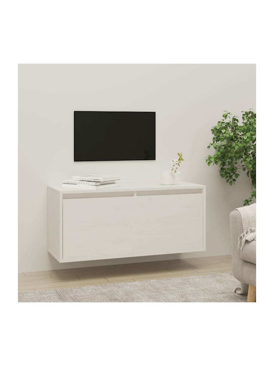 Wall Solid Wood Cabinet Λευκό 80x30x35cm