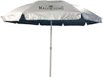 Maui & Sons 1560 Foldable Beach Umbrella Aluminum Diameter 2.2m with UV Protection and Air Vent Grey Blue