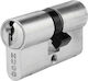 Hugo Locks Κύλινδρος Κλειδαριάς Ασφαλείας 80mm (35-45) με 3 Κλειδιά Ασημί