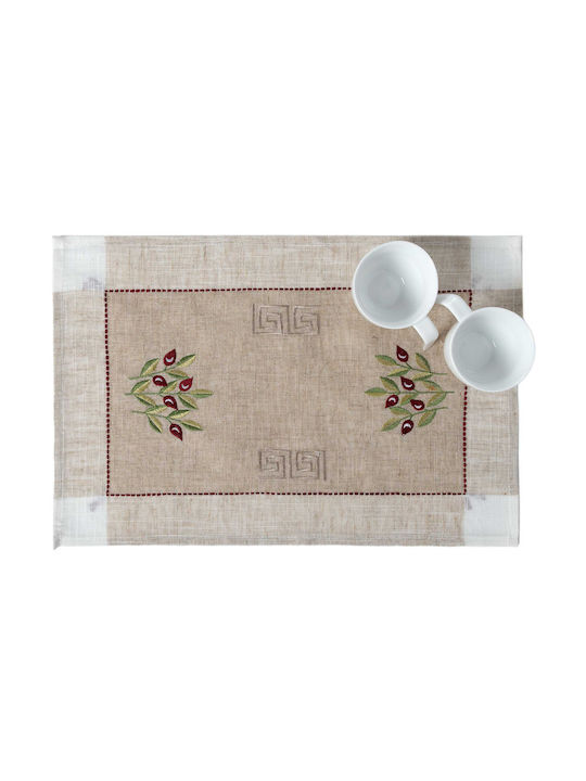 Silk Fashion Ελιά Σουπλά Υφασμάτινο Μπεζ 45x35cm 12τμχ