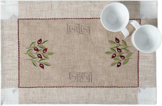Silk Fashion Olive Platzdeckchen Stoff Beige 45x35cm 12Stück
