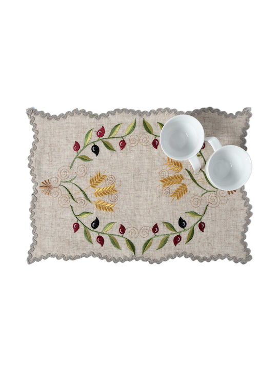 Silk Fashion Platzdeckchen Stoff Beige 45x30cm 12Stück