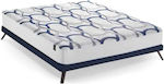 Linea Strom Super-Double Jacquard Mattress Cover Fitted Époques Cool Blue 170x200cm