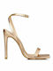 Women's Sandals Gold with Thin High Heel