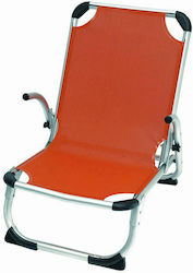 Myresort Small Chair Beach Aluminium with High Back Orange 52x60x67cm.