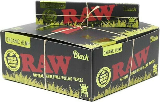 Raw Organic Hemp Black Zigarettenpapiere King Size 32 Blätter 50Stück