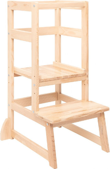 Learning Tower made of Wood Beige HomeMarkt