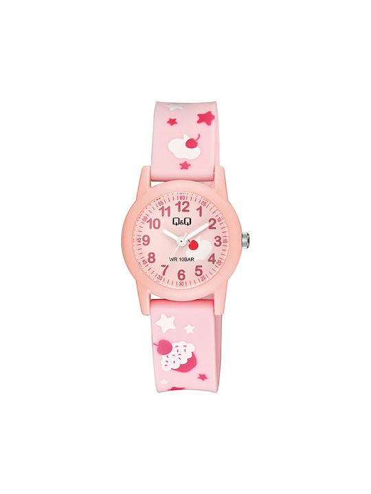 Q&Q Kids Analog Watch with Rubber/Plastic Strap Pink