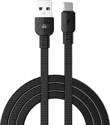Powertech Armor Braided USB 2.0 Cable USB-C male - USB-A male Μαύρο 1m (PTR-0101)