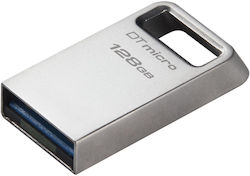 Kingston DataTraveler Micro Gen2 128GB USB 3.2 Stick Silber