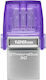 Kingston DataTraveler MicroDuo 3C 128GB USB 3.1 Stick cu conexiune USB-A & USB-C Violet