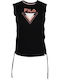 Sarah Women's Summer Blouse Cotton Sleeveless Black