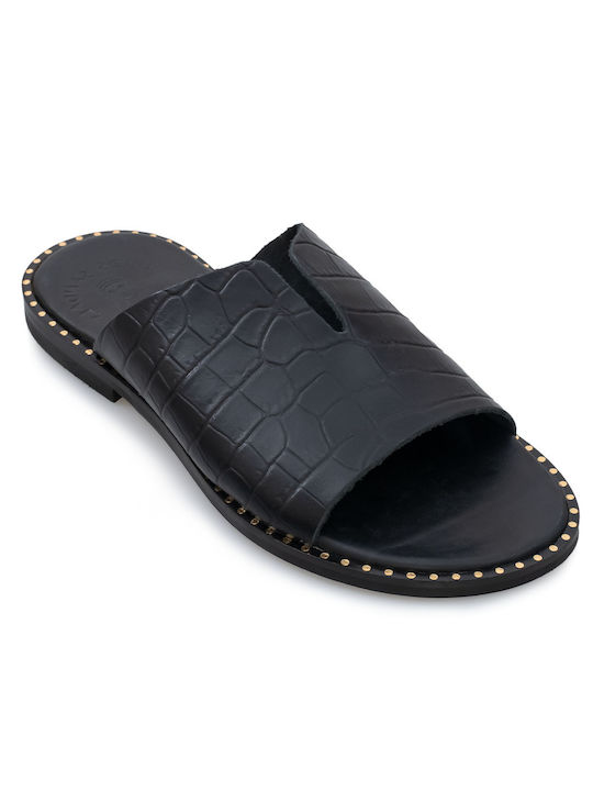 Women's sandals Kouros black crocodile 15/20