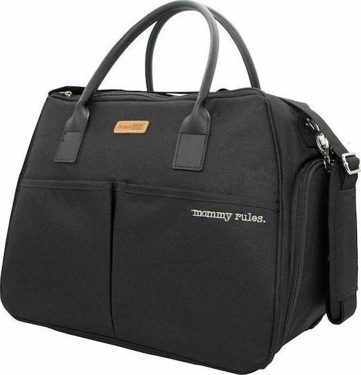 FreeOn Shoulder/Hand Diaper Bag Mommy Rules Black 38x28x21cm.