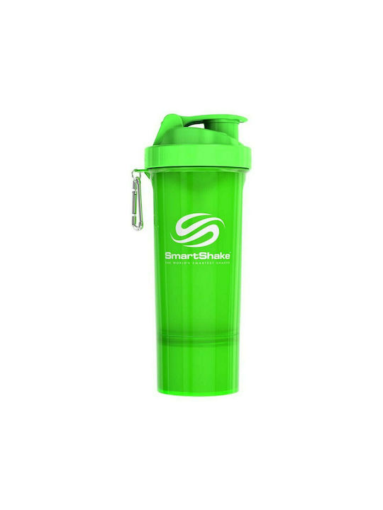 SmartShake Slim Plastic Protein Shaker 500ml Green