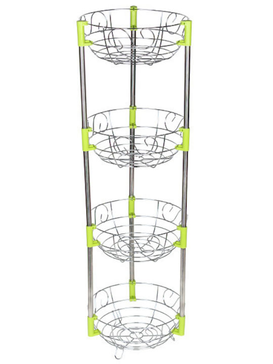 Keskor Rack de bucătărie din Metal în culoarea Argint 4 Sloturi 27x27x92cm