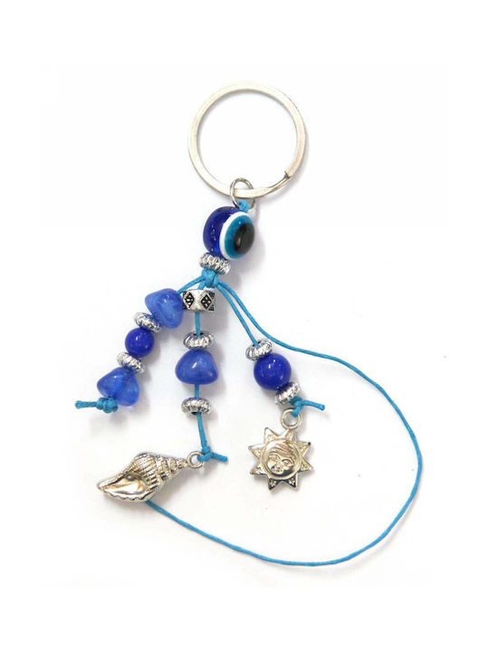 Handmade Keychain Metallic Eye Blue