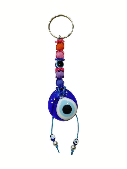 Kostibas Fashion Handmade Metallic Eye Keychain Blue