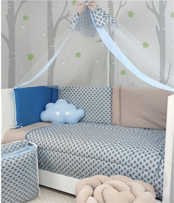 Baby Star Baby Crib Bedding Set Αλέπου 10pcs Blue