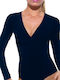 Lingerie Long Sleeve Bodysuit Navy Blue