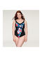 Mariveta One-Piece Swimsuit Floral Black