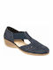 Women's Leather Platform Shoes Blue