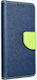 Fancy Brieftasche Synthetisches Leder Navy Blue / Lime (Motorola G51 5G)
