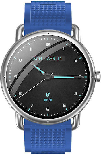 DAS.4 SG65 Smartwatch mit Pulsmesser (Silver/Blue)