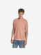 Brokers Jeans Ανδρική Μπλούζα με Κουμπιά Κοντομάνικη Ροζ