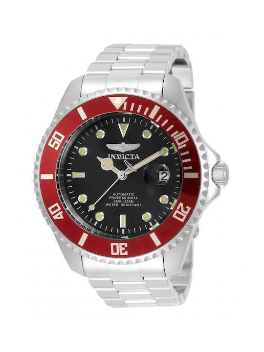 Invicta Pro Diver Watch Automatic with Silver Metal Bracelet