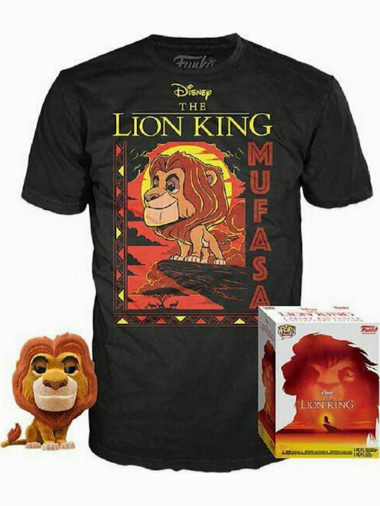 Funko Поп! Tees Disney: Цар Лъв - Lion King - Mufasa (Flocked) (Г) (Л) Мек Специално издание
