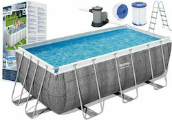 Bestway Swimming Pool with Metallic Frame Gray Bestway Swimming Pool with Metallic Frame Gray