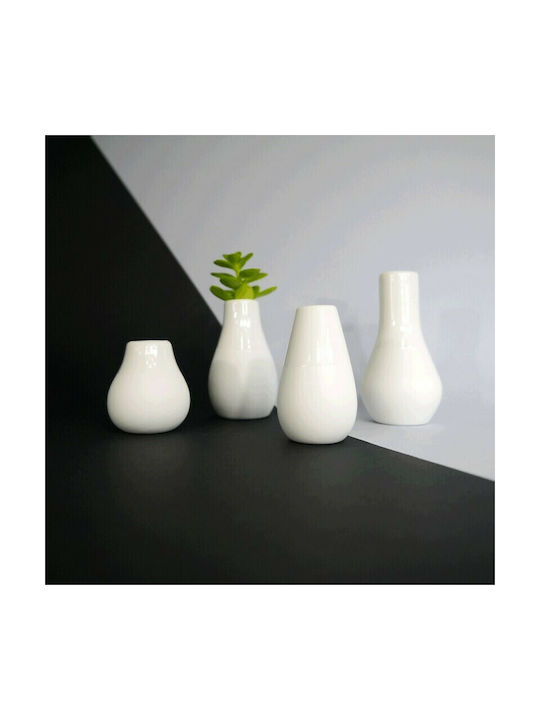 Raeder Porcelain Vase White 4pcs