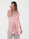 Ale - The Non Usual Casual Summer Tunic Short Sleeve Striped Pink