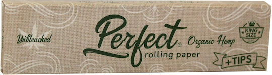 Perfect Organic Hemp Zigarettenpapier King Size mit Kegelspitzen 33 Blätter 1Stück