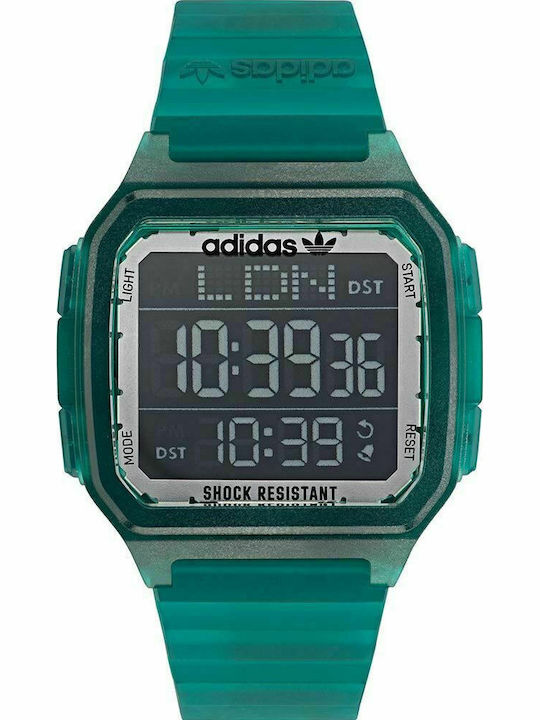 adidas Digital One Digital Men's Watch 48mm Chronograph Battery with Turquoise Rubber Strap