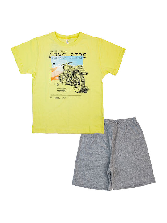 Joyce Set Top & Bottom Kids Summer Cotton Pyjamas Yellow