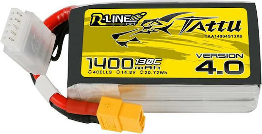 Tattu R-Line V4 Μπαταρία Li-Po 14.8V 1400mAh 130C 4S XT60 για Τηλεκατευθυνόμενο