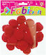 Fabi Red Craft Pom Pom Set of 20pcs