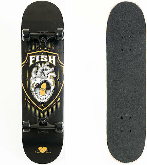 Fish Skateboards Black heart Fish 8" Complete Shortboard Μαύρο
